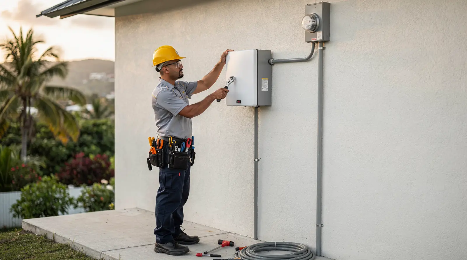 Ordering a Powerwall starts by entering a home address and average electric bill to size